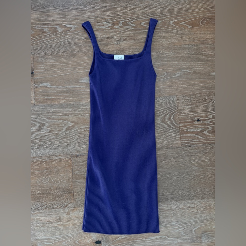 Aritzia Dark Purple Wilfred Knit Mini Dress